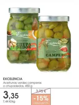 Supermercados Plaza EXCELENCIA Aceitunas verdes camperas o chupadedos oferta