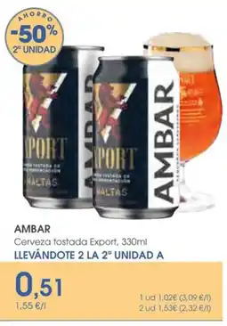 Supermercados Plaza AMBAR Cerveza tostada Export oferta