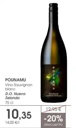 Supermercados Plaza POUNAMU Vino Sauvignon blanc D.O. Nueva Zelanda oferta