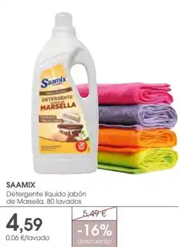 Supermercados Plaza SAAMIX Detergente liquido jabón de Marsella oferta