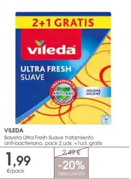Supermercados Plaza VILEDA Bayeta Ultra Fresh Suave tratamiento anti-bacteriano oferta
