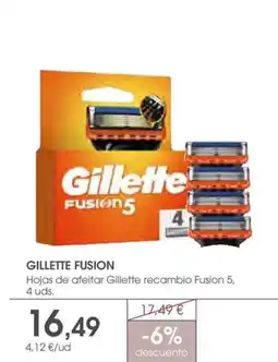Supermercados Plaza GILLETTE FUSION Hojas de afeitar Gillette recambio Fusion 5. oferta