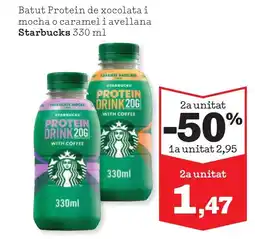 Sorli STARBUCKS Batut Protein de xocolatai mocha o caramel i avellana oferta