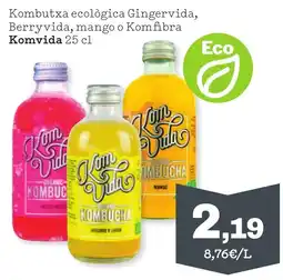 Sorli KOMVIDA Kombutxa ecològica Gingervida, Berryvida, mango o Komfibra oferta