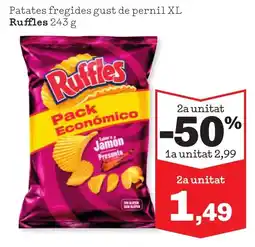 Sorli RUFFLES Patates fregides gust de pernil XL oferta