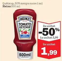 Sorli HEINZ Quètxup, 50% menys sucre isal oferta