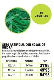 Ferrcash Seto artificial con hojas de hiedra oferta