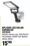 Ferrcash Aplique led solar carvalho oferta