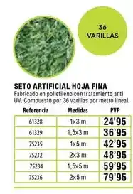 Ferrcash Seto artificial hoja fina oferta