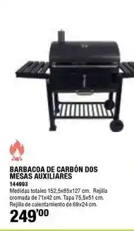 Ferrcash Barbacoa de carbón dos mesas auxiliares oferta