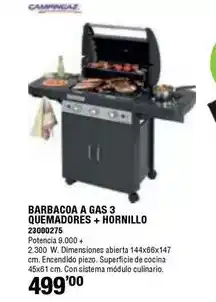 Ferrcash Campingaz - barbacoa a gas 3 quemadores + hornillo oferta