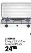 Ferrcash Ambit - cocina camping gas con tapa 2 fuegos oferta