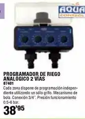 Ferrcash Aqua control - programador de riego analógico 2 vias oferta