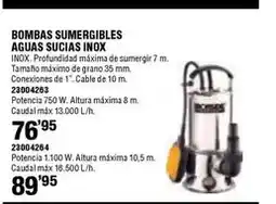 Ferrcash Ironside - bombas sumergibles aguas sucias inox oferta