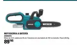 Ferrcash Wesco - motosierra a batería 23005015 oferta