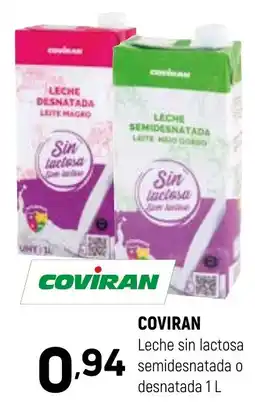 Coviran COVIRAN Leche sin lactosa semidesnatada o desnatada oferta