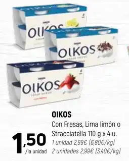 Coviran OIKOS Con Fresas, Lima limón o Stracciatella oferta