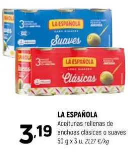 Coviran LA ESPAÑOLA Aceitunas rellenas de anchoas clásicas o suaves oferta