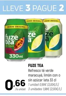 Coviran FUZE TEA Refresco té verde maracuyá, limón con o sin azúcar oferta