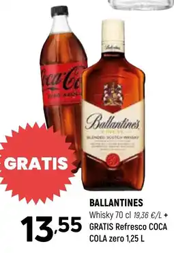 Coviran BALLANTINES Whisky Refresco COCA COLA zero oferta