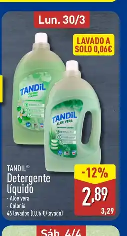 ALDI TANDIL Detergente líquido oferta