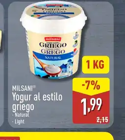 ALDI MILSANI Yogur al estilo griego oferta