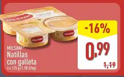 ALDI MILSANI Natillas con galleta oferta