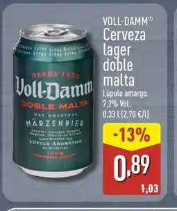 ALDI VOLL-DAMM Cerveza lager doble malta oferta