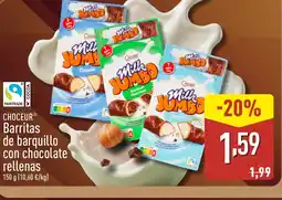 ALDI CHOCEUR Barritas de barquillo con chocolate rellenas oferta