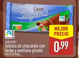ALDI CHOCEUR Tableta de chocolate con leche y avellana picada oferta
