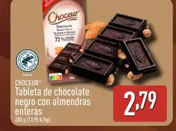 ALDI CHOCEUR Tableta de chocolate negro con almendras enteras oferta