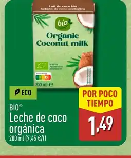 ALDI BIO Leche de coco orgánica oferta