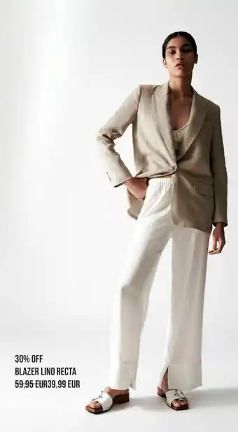 ZARA Blazer lino recta oferta