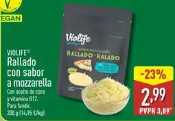 ALDI VIOLIFE Rallado con sabor a mozzarella oferta