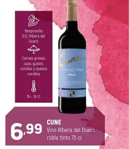 Coviran CUNE Vino Ribera del Duero roble tinto oferta