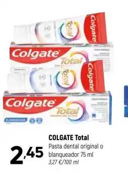 Coviran COLGATE Total Pasta dental original o blanqueador oferta