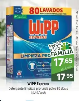 Coviran WIPP Express Detergente limpieza profunda polvo 80 dosis oferta