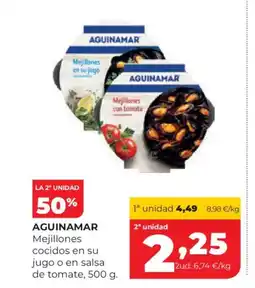 Alimerka AGUINAMAR Mejillones cocidos en su jugo o en salsa de tomate oferta