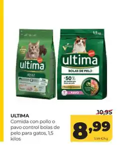 Alimerka ULTIMA Comida con pollo o pavo control bolas de pelo para gatos oferta