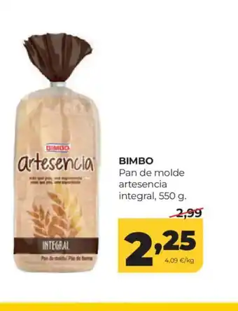 Alimerka BIMBO Pan de molde artesencia integral oferta