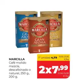 Alimerka MARCILLA Café molido descafeinado o natural oferta