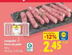 Lidl Longaniza fresca de pollo oferta