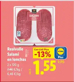 Lidl REALVALLE Salami en lonchas oferta