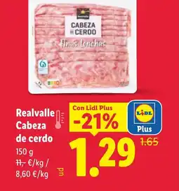 Lidl REALVALLE Cabeza de cerdo oferta