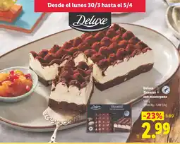 Lidl DELUXE Tiramisú con mascarpone oferta