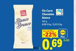 Lidl FIN CARRÉ Chocolate blanco oferta