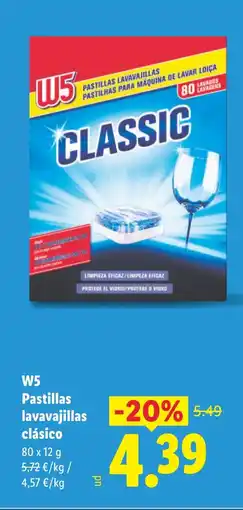 Lidl W5 Pastillas lavavajillas clásico oferta