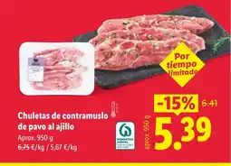 Lidl Chuletas de contramuslo de pavo al ajillo oferta