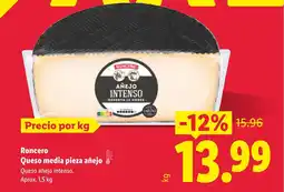 Lidl RONCERO Queso media pieza añejo oferta