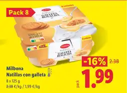 Lidl MILBONA Natillas con galleta oferta